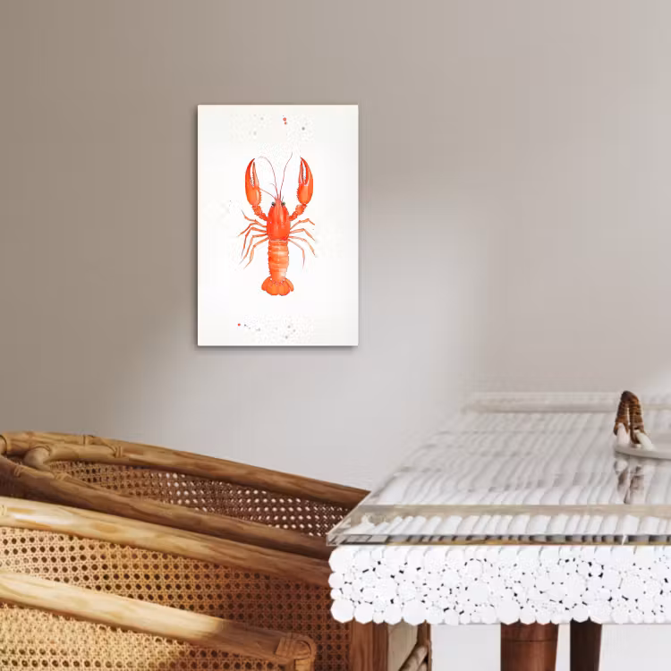 Lienzos decorativos - Langosta - Acuarela - Naranja — 2