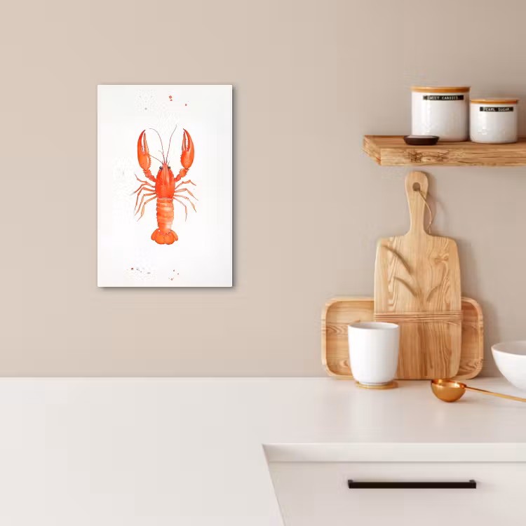 Lienzos decorativos - Langosta - Acuarela - Naranja — 4