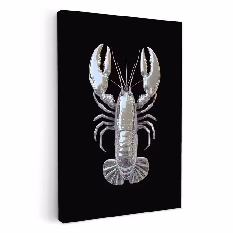 Lienzos decorativos - Langosta - Plata - Metalizado - Lujo — 1