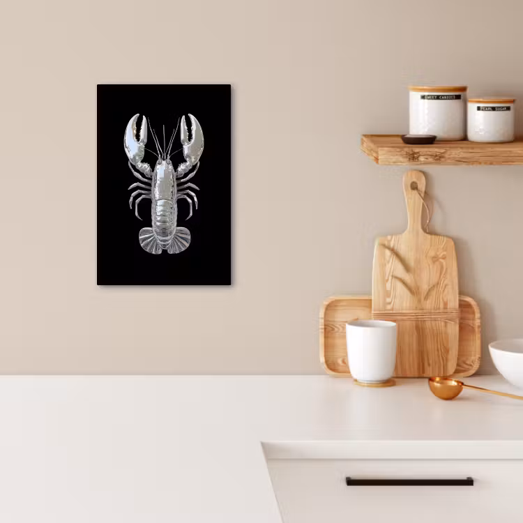 Lienzos decorativos - Langosta - Plata - Metalizado - Lujo — 2