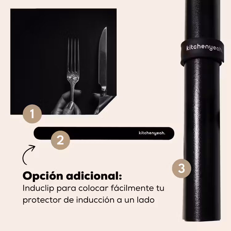 Protector de inducción - Cubiertos - Negro - Blanco — 8