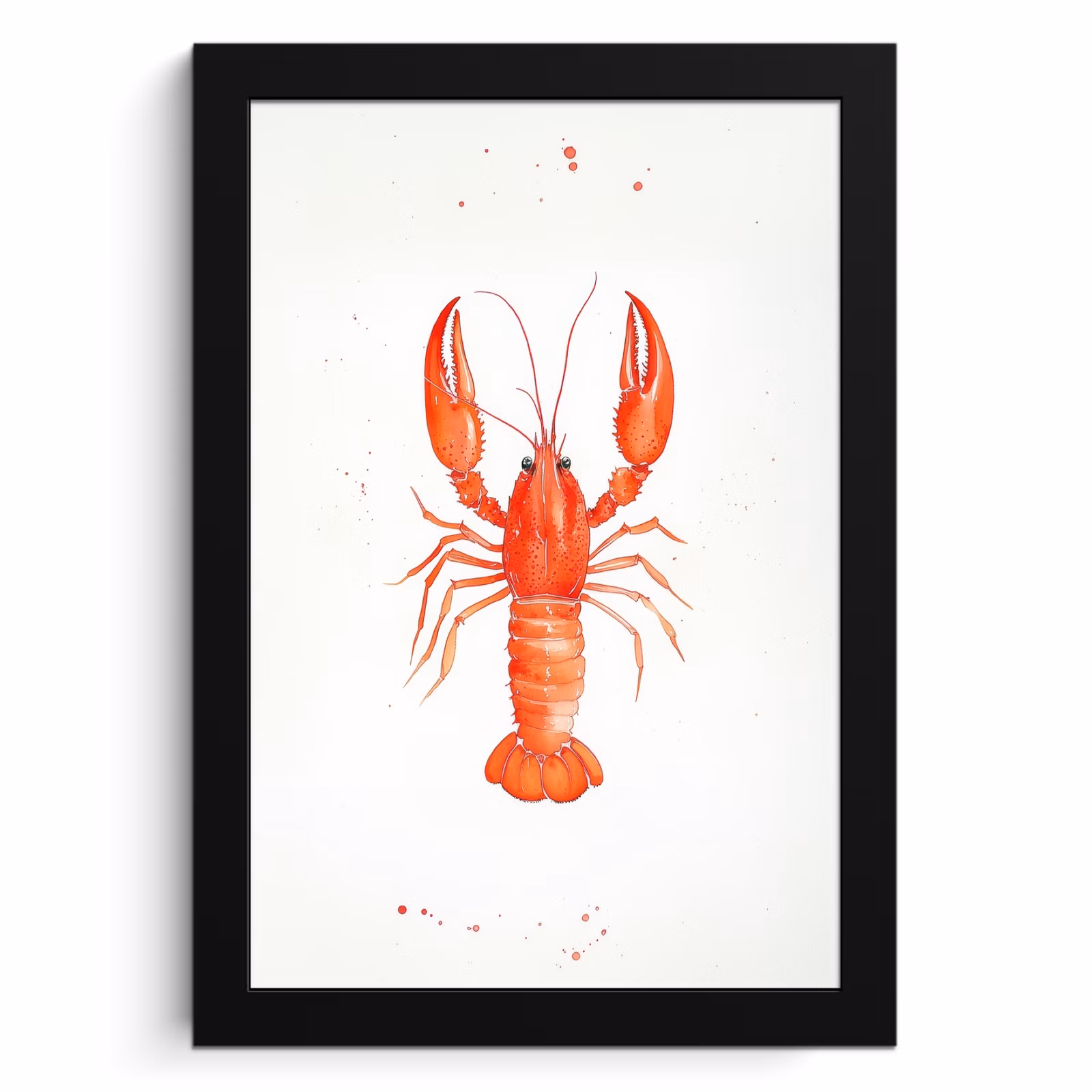 Cuadros enmarcados - Langosta - Acuarela - Naranja — 1