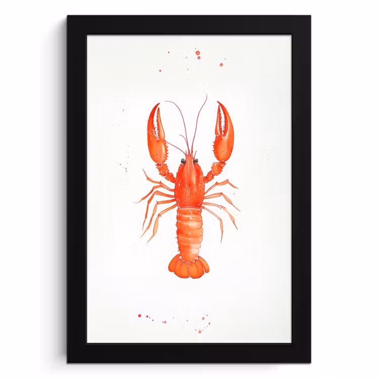 Cuadros enmarcados - Langosta - Acuarela - Naranja — 1
