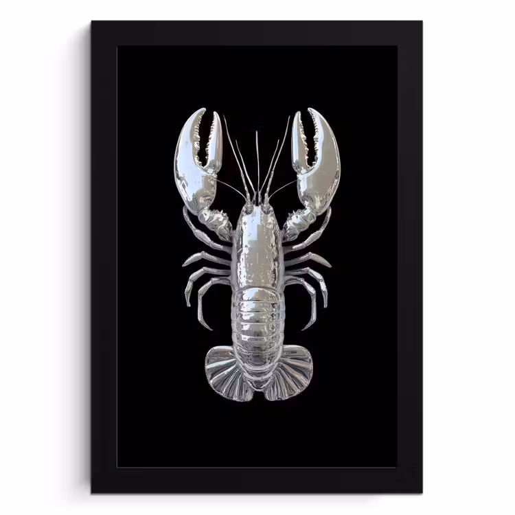 Cuadros enmarcados - Langosta - Plata - Metalizado - Lujo — 1