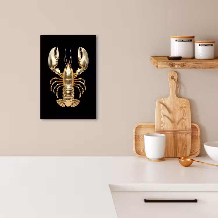 Lienzos decorativos - Cáncer - Oro - Textura - Negro — 1