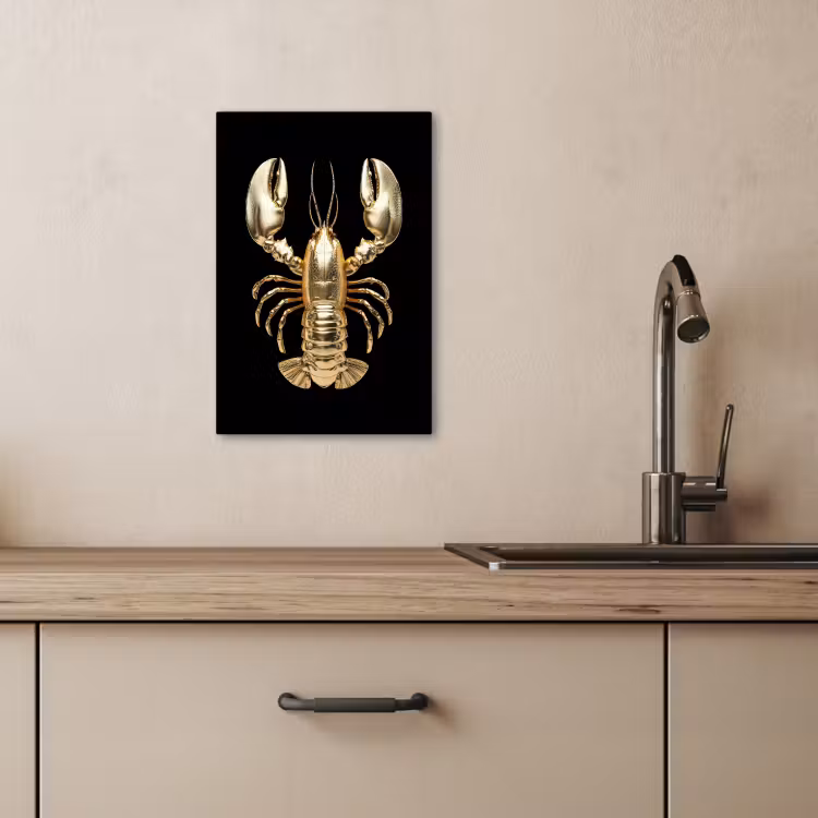 Lienzos decorativos - Cáncer - Oro - Textura - Negro — 2