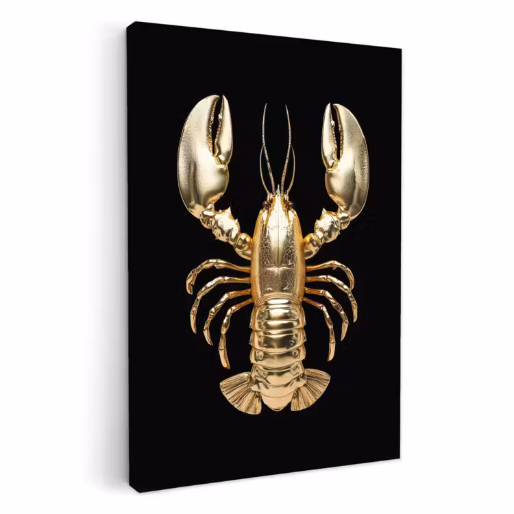 Lienzos decorativos - Cáncer - Oro - Textura - Negro — 3