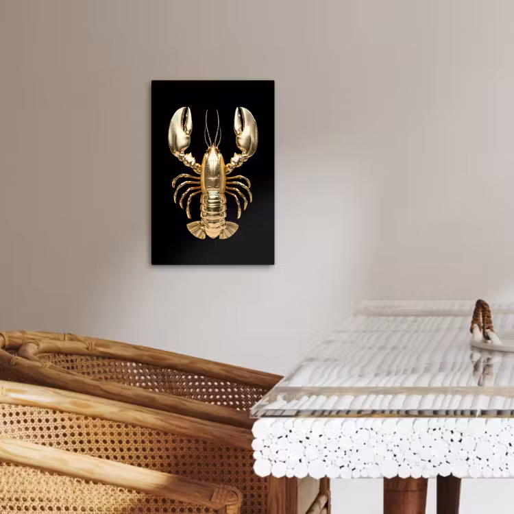 Lienzos decorativos - Cáncer - Oro - Textura - Negro — 4