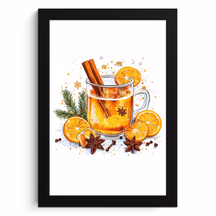 Cuadros enmarcados - Caliente - Té - Naranja - Canela — 1