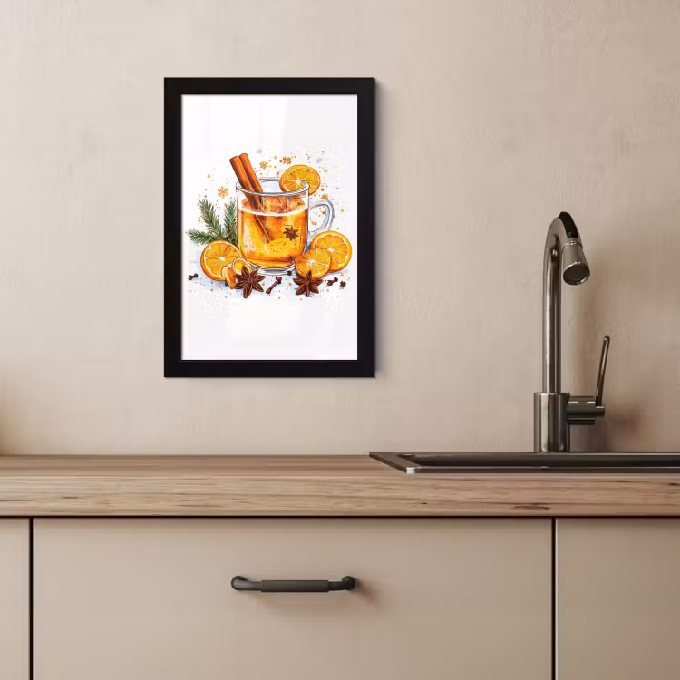 Cuadros enmarcados - Caliente - Té - Naranja - Canela — 4