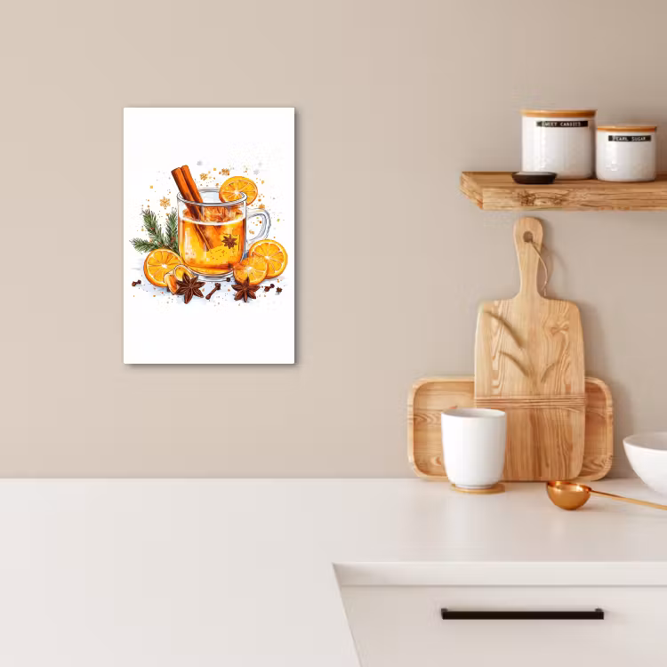 Lienzos decorativos - Caliente - Té - Naranja - Canela — 2
