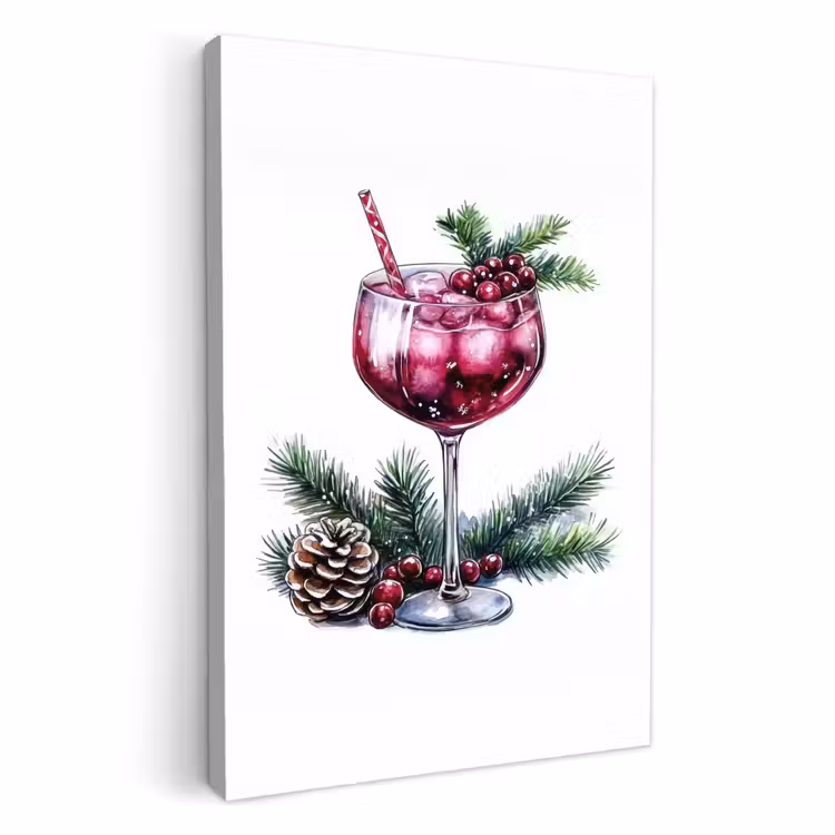 Lienzos decorativos - Invierno - Cóctel - Decoración - Bebidas - Navidad — 1