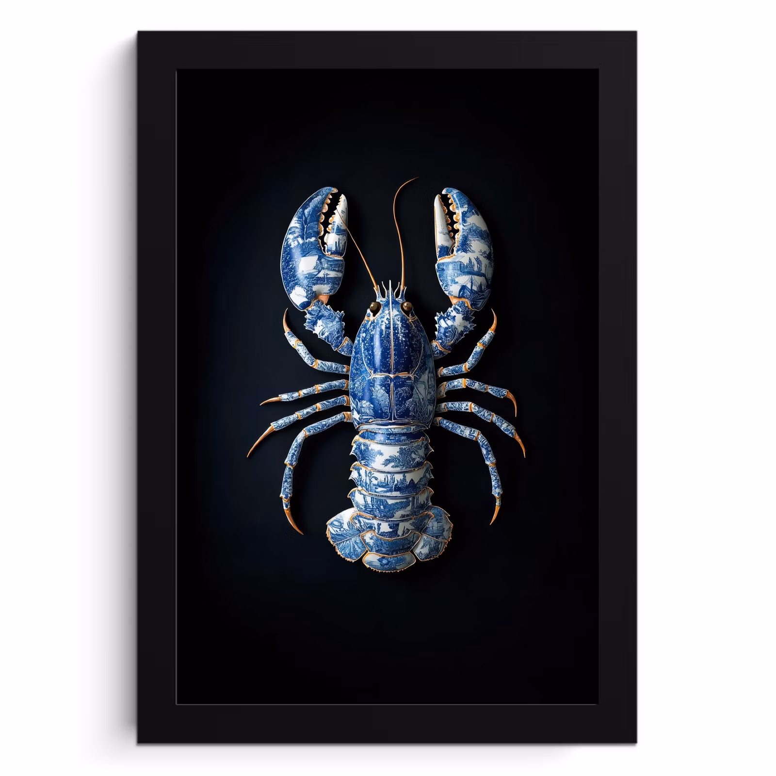 Cuadros enmarcados - Langosta - Azul de Delft - Escudo - Resistente — 1