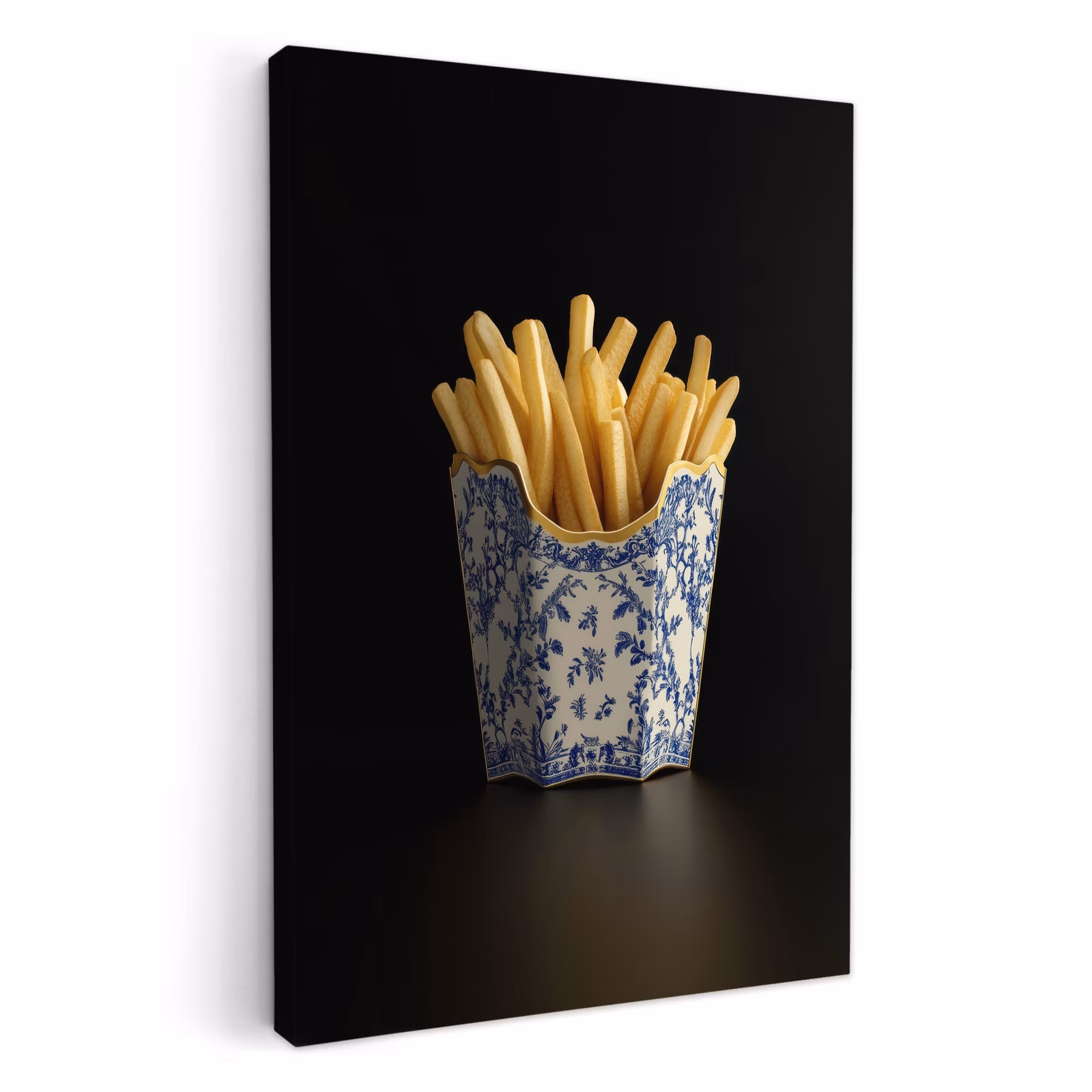 Lienzos decorativos - Patatas fritas - Porcelana - Azul de Delft - Alimentos — 1