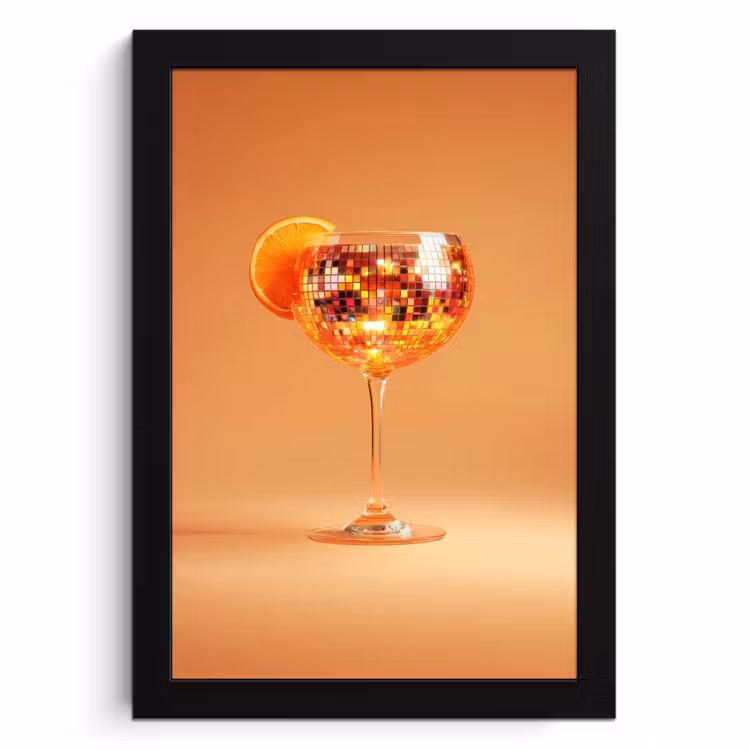 Cuadros enmarcados - Bebida - Naranja - Purpurina - Disco — 1
