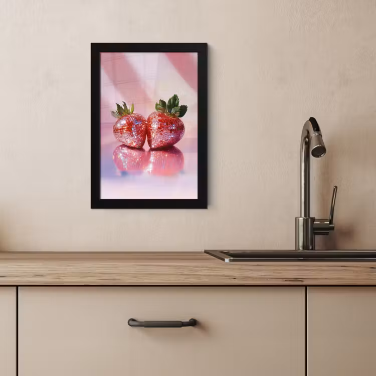 Cuadros enmarcados - Disco - Fruta - Purpurina - Fresa — 3