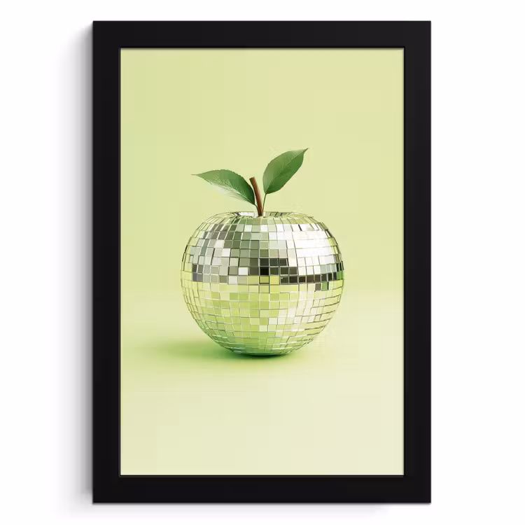 Cuadros enmarcados - Verde - Disco - Decoración - Manzana — 1