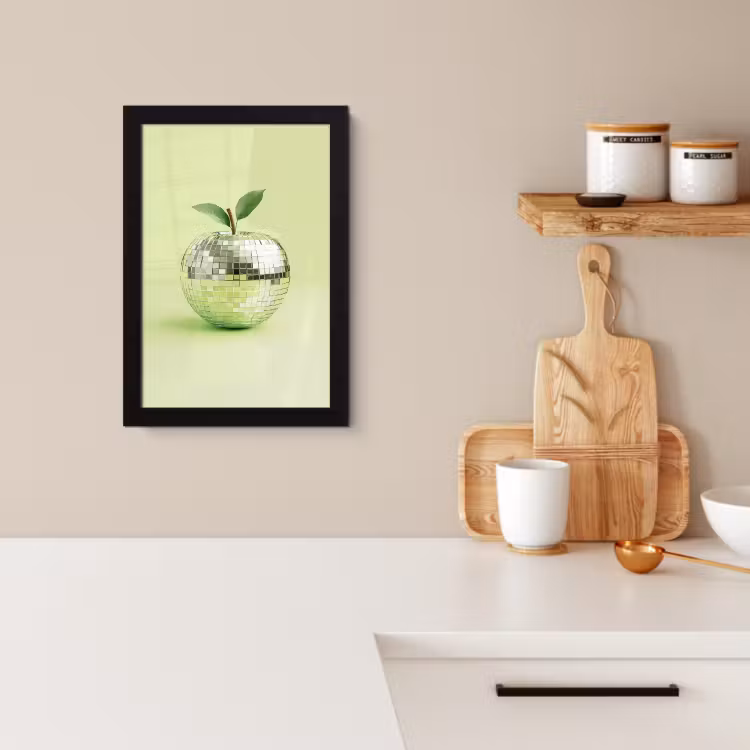 Cuadros enmarcados - Verde - Disco - Decoración - Manzana — 2
