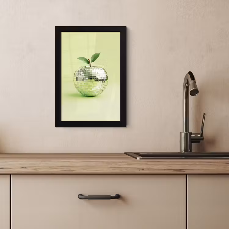Cuadros enmarcados - Verde - Disco - Decoración - Manzana — 3