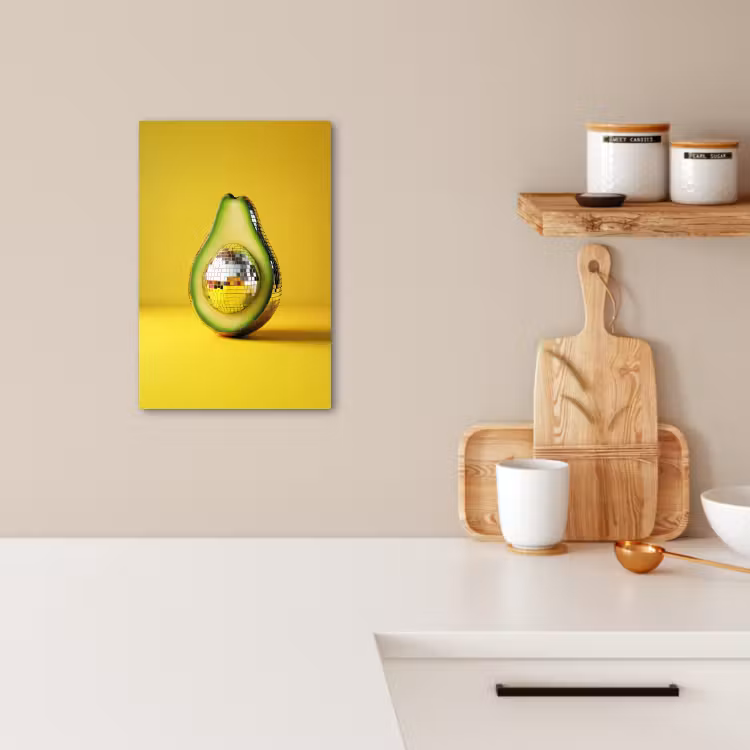 Lienzos decorativos - Aguacate - Discoball - Amarillo - Purpurina — 1