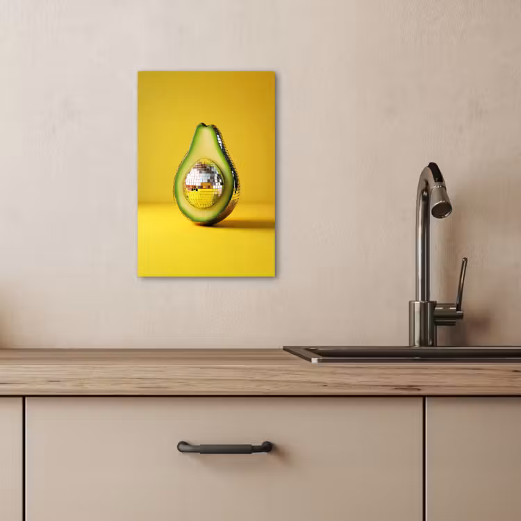 Lienzos decorativos - Aguacate - Discoball - Amarillo - Purpurina — 4
