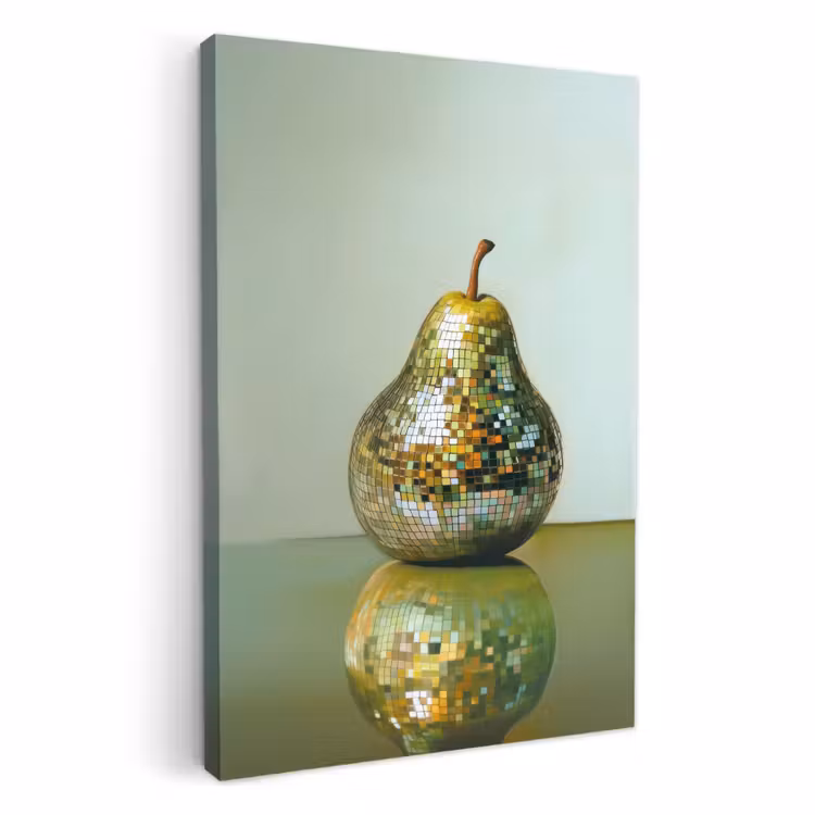 Lienzos decorativos - Fruta - Disco - Arte - Purpurina — 1
