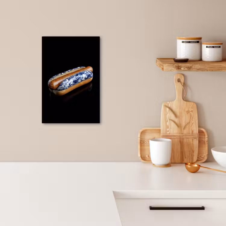Lienzos decorativos - Hot dog - Porcelana - Azul de Delft - Comida — 3