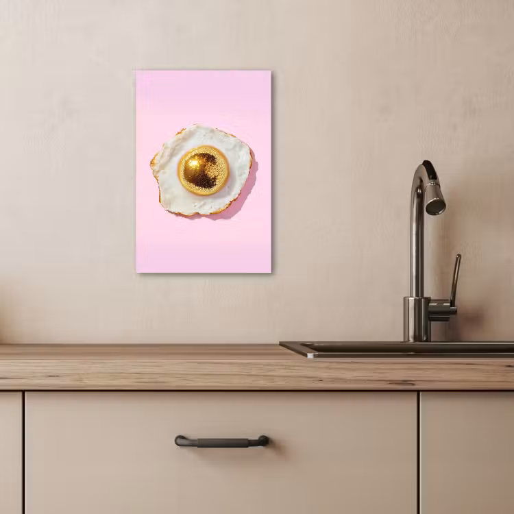Lienzos decorativos - Huevo - Disco - Desayuno - Purpurina — 3