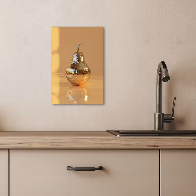 Lienzos decorativos - Oro - Disco - Purpurina - Pera — 3