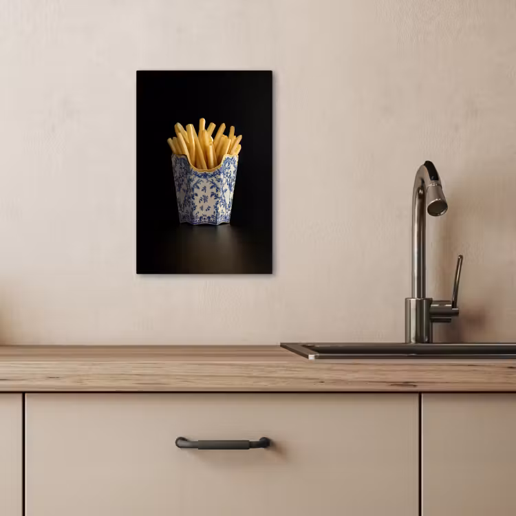 Lienzos decorativos - Patatas fritas - Porcelana - Azul de Delft - Alimentos — 2