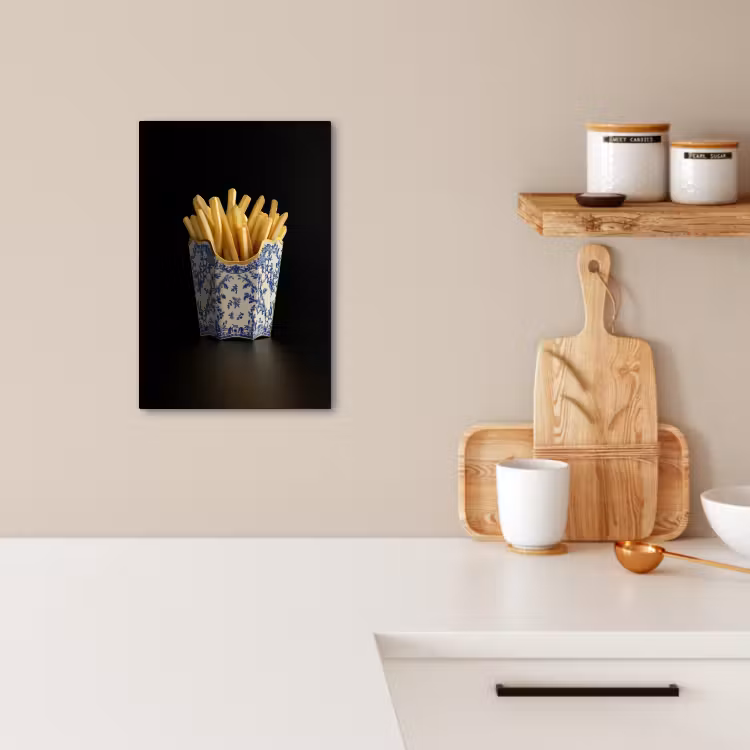Lienzos decorativos - Patatas fritas - Porcelana - Azul de Delft - Alimentos — 4
