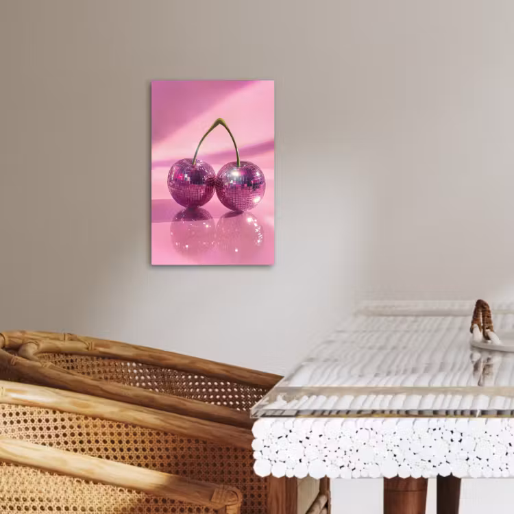 Lienzos decorativos - Purpurina - Bola de discoteca - Rosa - Cereza — 3