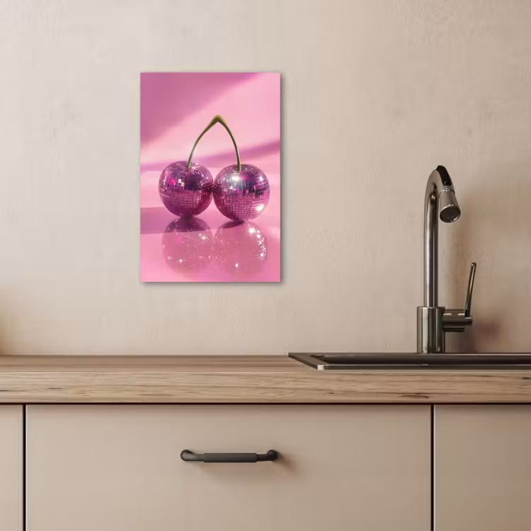 Lienzos decorativos - Purpurina - Bola de discoteca - Rosa - Cereza — 4