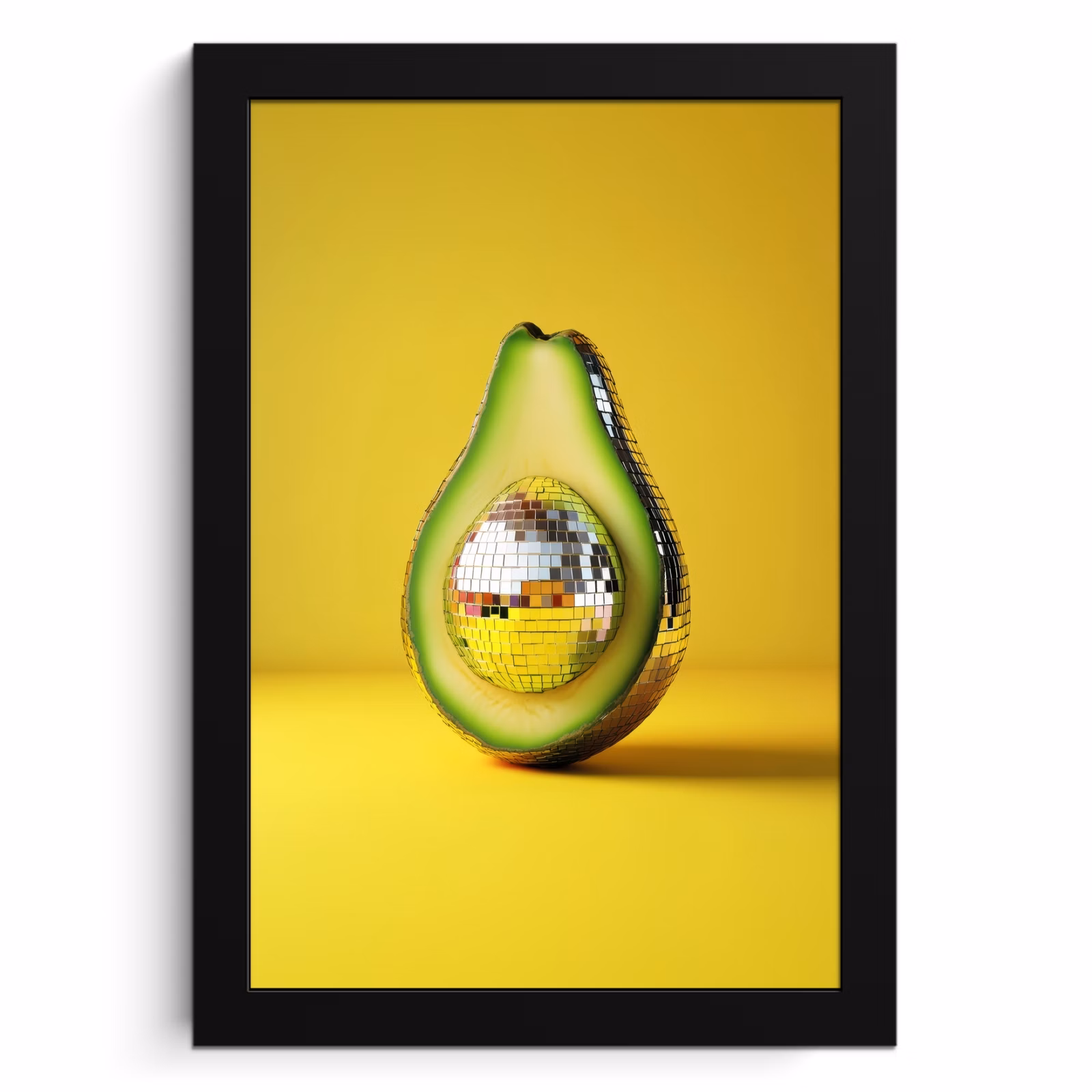 Cuadros enmarcados - Aguacate - Discoball - Amarillo - Purpurina — 1