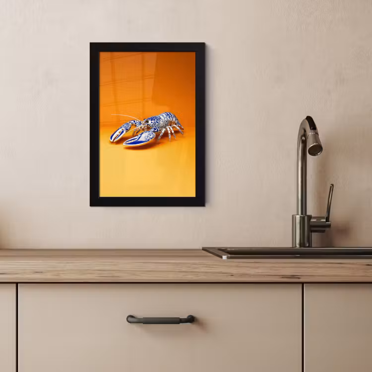 Cuadros enmarcados - Langosta - Azul de Delft - Escudo - Resistente - Naranja — 3