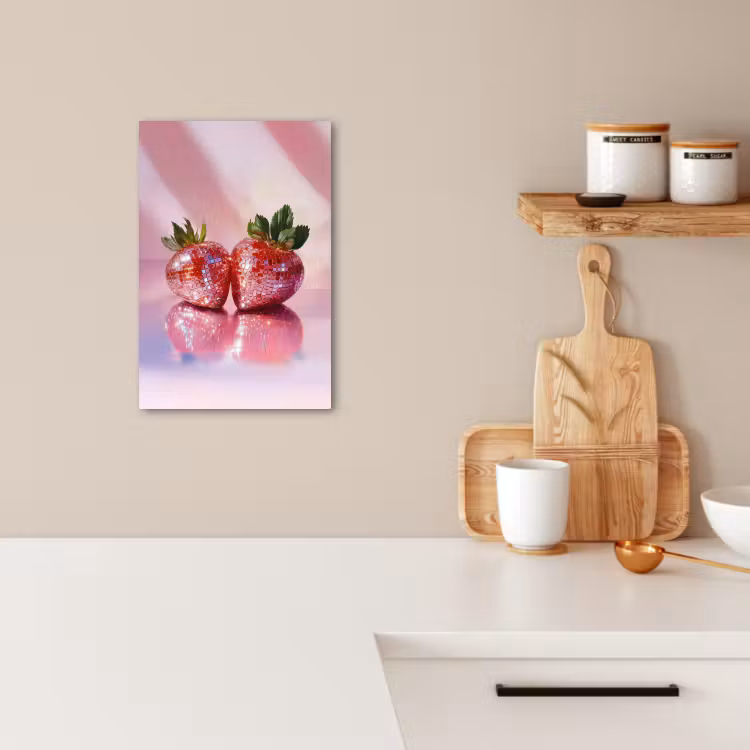 Lienzos decorativos - Disco - Fruta - Purpurina - Fresa — 2