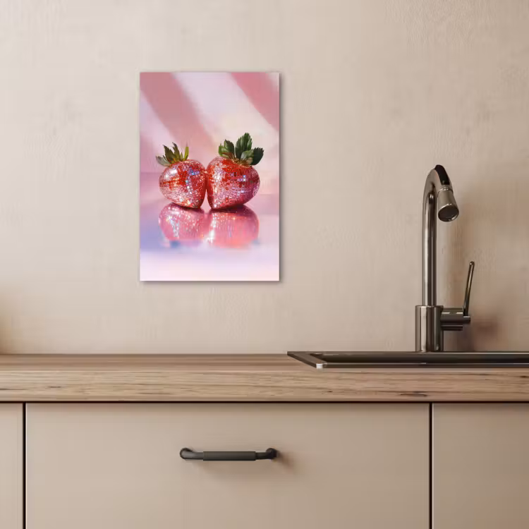 Lienzos decorativos - Disco - Fruta - Purpurina - Fresa — 3