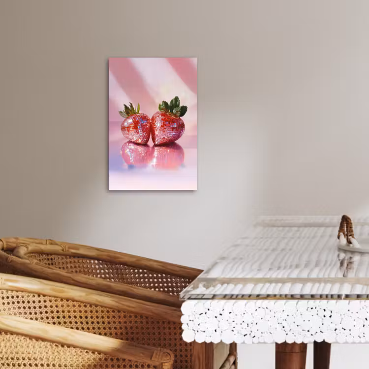 Lienzos decorativos - Disco - Fruta - Purpurina - Fresa — 4