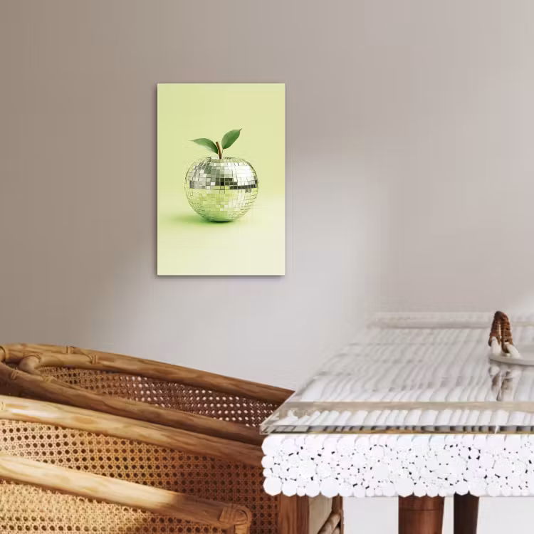 Lienzos decorativos - Verde - Disco - Decoración - Manzana — 1
