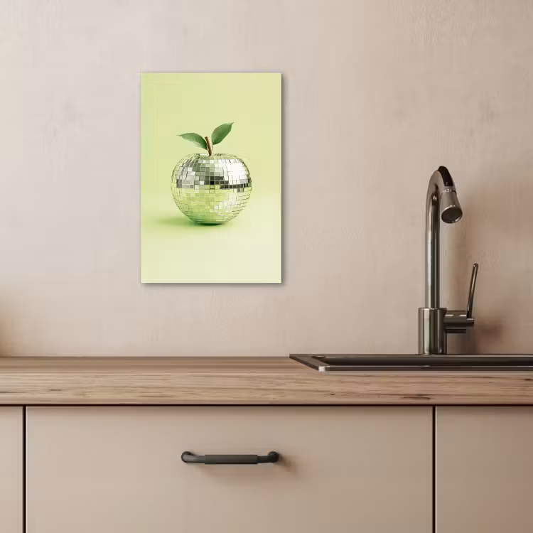 Lienzos decorativos - Verde - Disco - Decoración - Manzana — 2