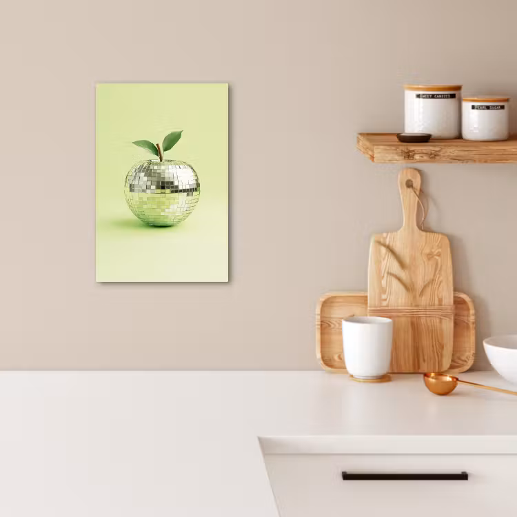 Lienzos decorativos - Verde - Disco - Decoración - Manzana — 3