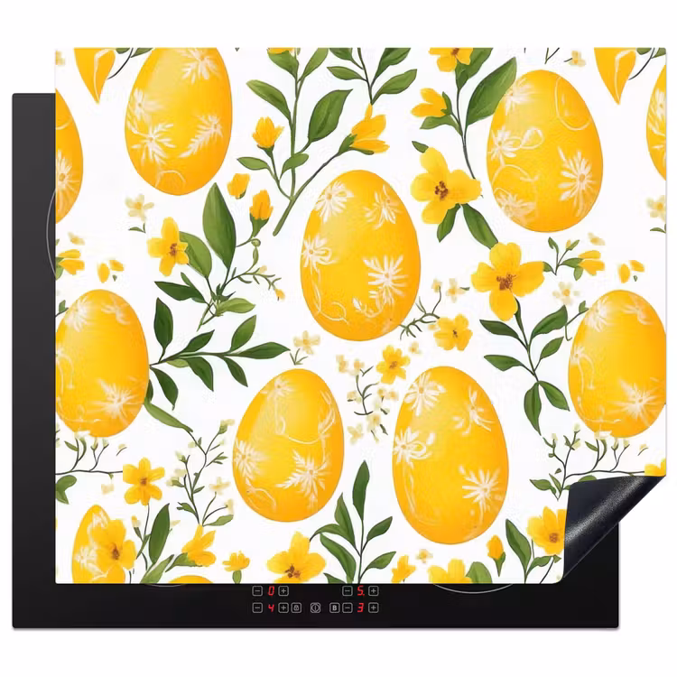 Protector de inducción - Flores - Huevos de Pascua - Amarillo — 1