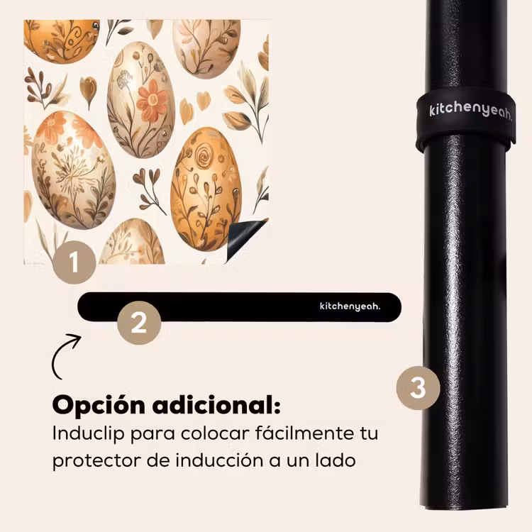 Protector de inducción - Huevos de Pascua - Marrones - Flores — 8