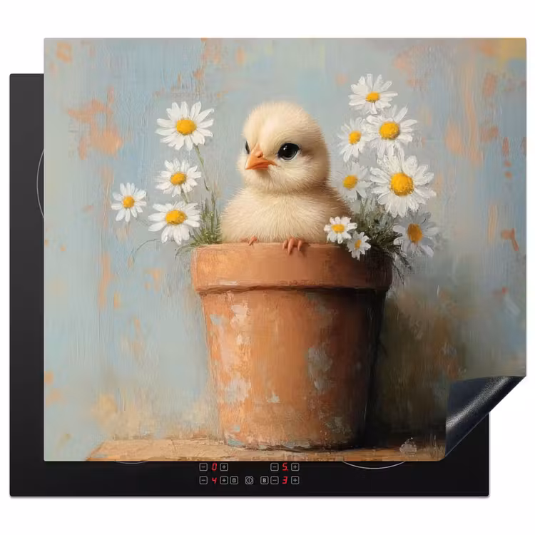 Protector de inducción - Maceta - Pollito - Flores — 1