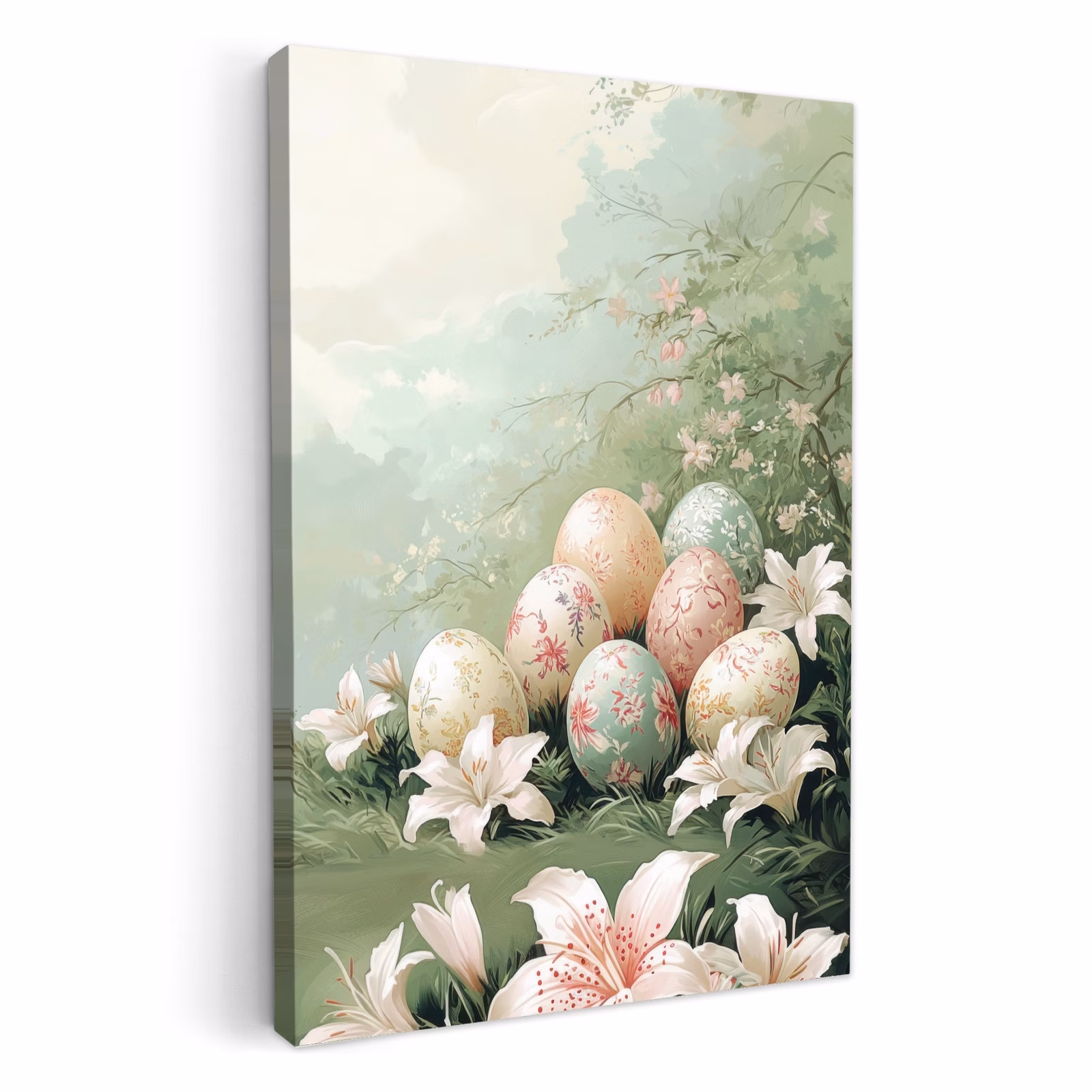 Huevos de Pascua - Tonos pastel - Flores — 1
