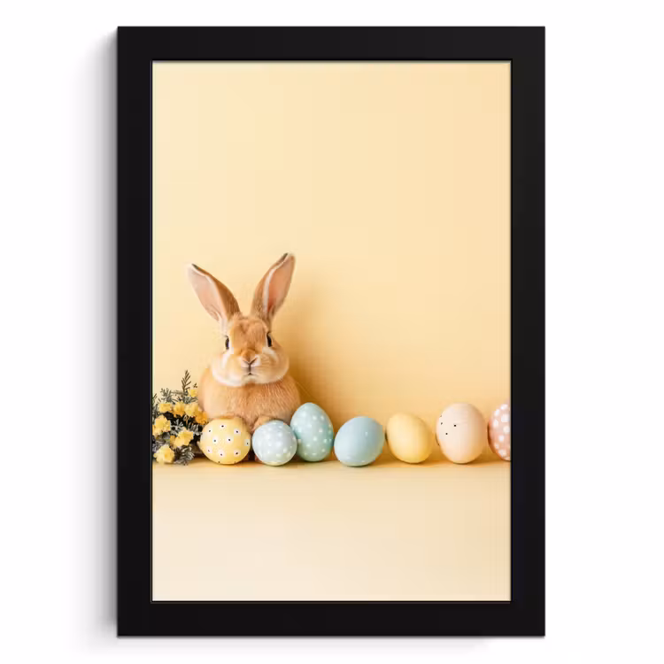 Cuadros enmarcados - Huevos - Conejo - Tonos pastel — 1