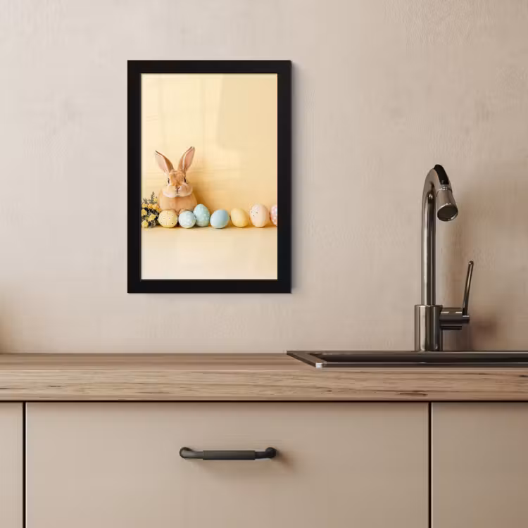 Cuadros enmarcados - Huevos - Conejo - Tonos pastel — 2