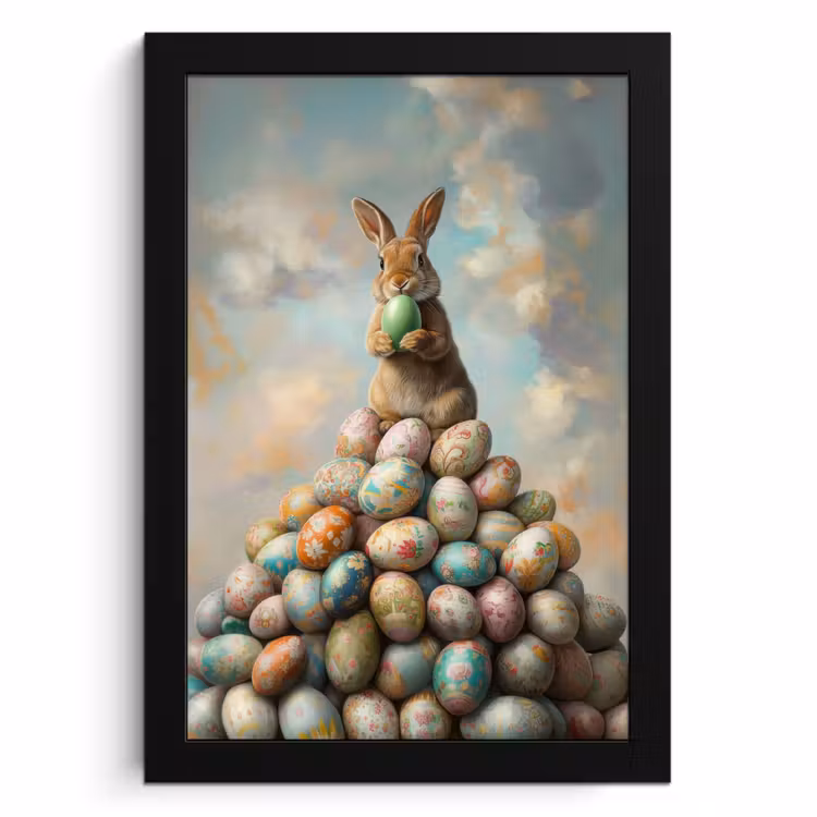 Cuadros enmarcados - Conejo - Huevos - Colorido — 1