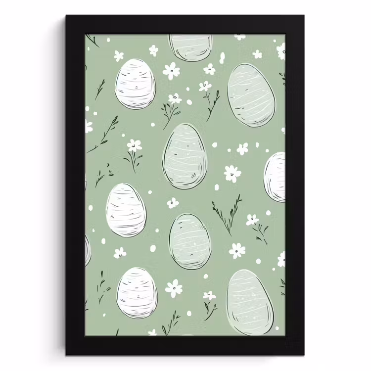Cuadros enmarcados - Verde - Huevos - Patrón — 1