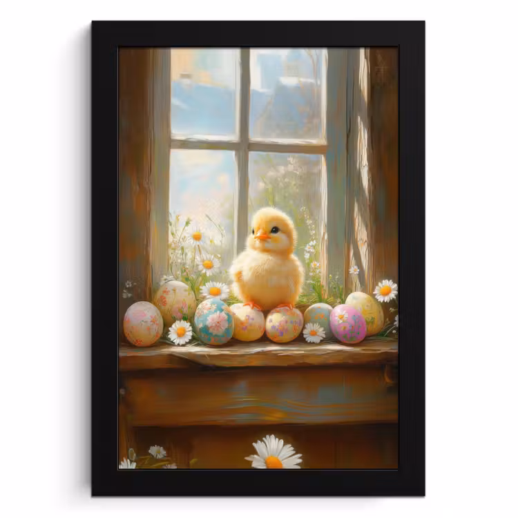 Cuadros enmarcados - Pollito - Ventana - Huevos de Pascua — 1